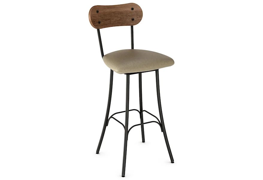Industrial - Amisco 26" Bean Swivel Stool with Upholstered Seat by Amisco at Esprit Decor Home Furnishings
